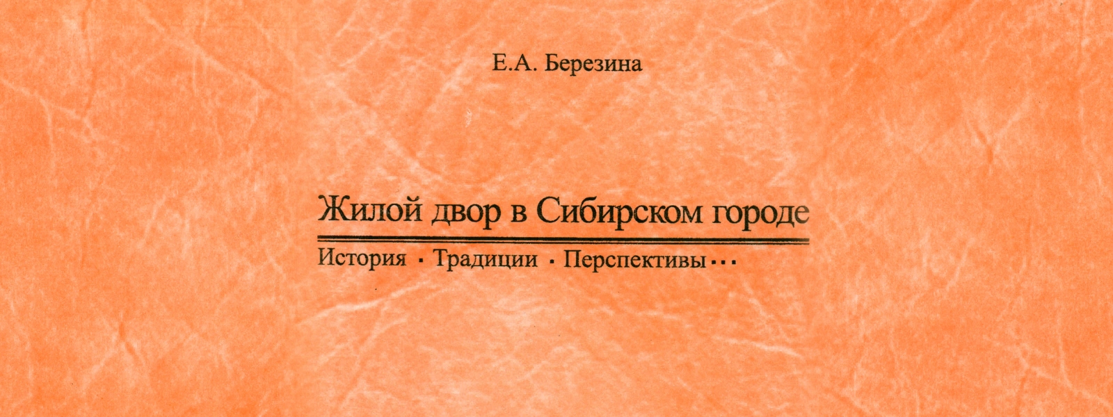 work-Монография "Жилой двор в Сибирском городе. История, традиции, перспективы"